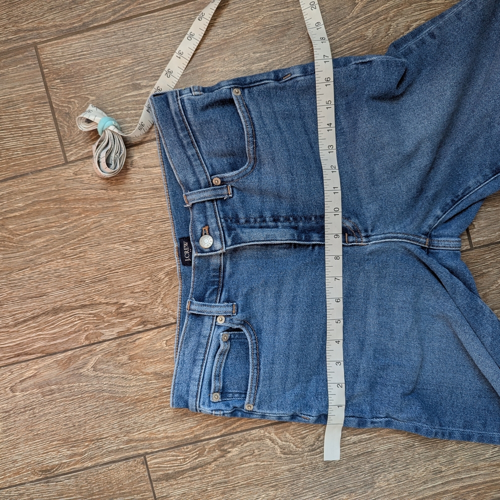 J.Crew Stovepipe Jeans Raw Hem Straight Leg Ankle High Rise Size 28 X 26 - Picture 11 of 13